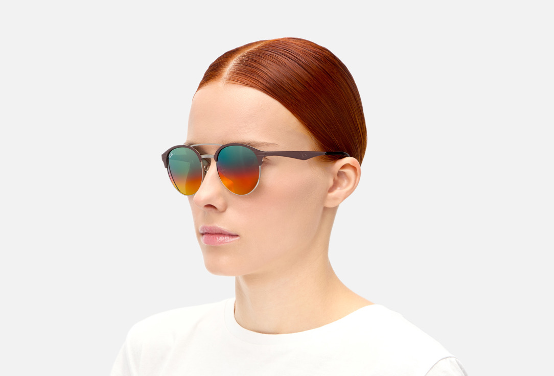 Изображение товара Солнцезащитные очки Ray-Ban RB3545-9006A8/51-20 унисекс с круглой оправой и оранжевыми линзами