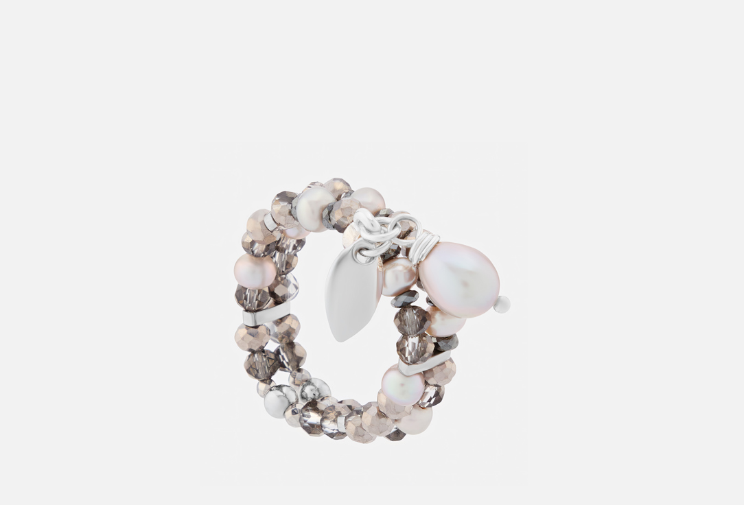 Изображение товара Стильное регулируемое кольцо Lanzerotti Gelido с жемчугом и гематитом