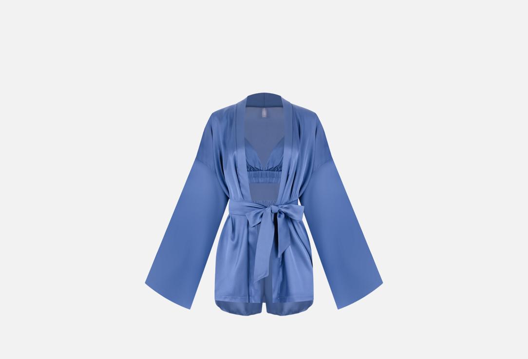 Изображение товара Пижама тройка шелковая Mimi Brand Blue для женщин