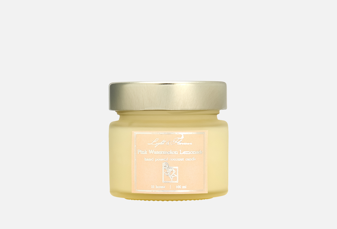 Изображение товара Ароматическая свеча Light&Flavour Розовый арбузный лимонад 100 мл натуральный кокосовый воск