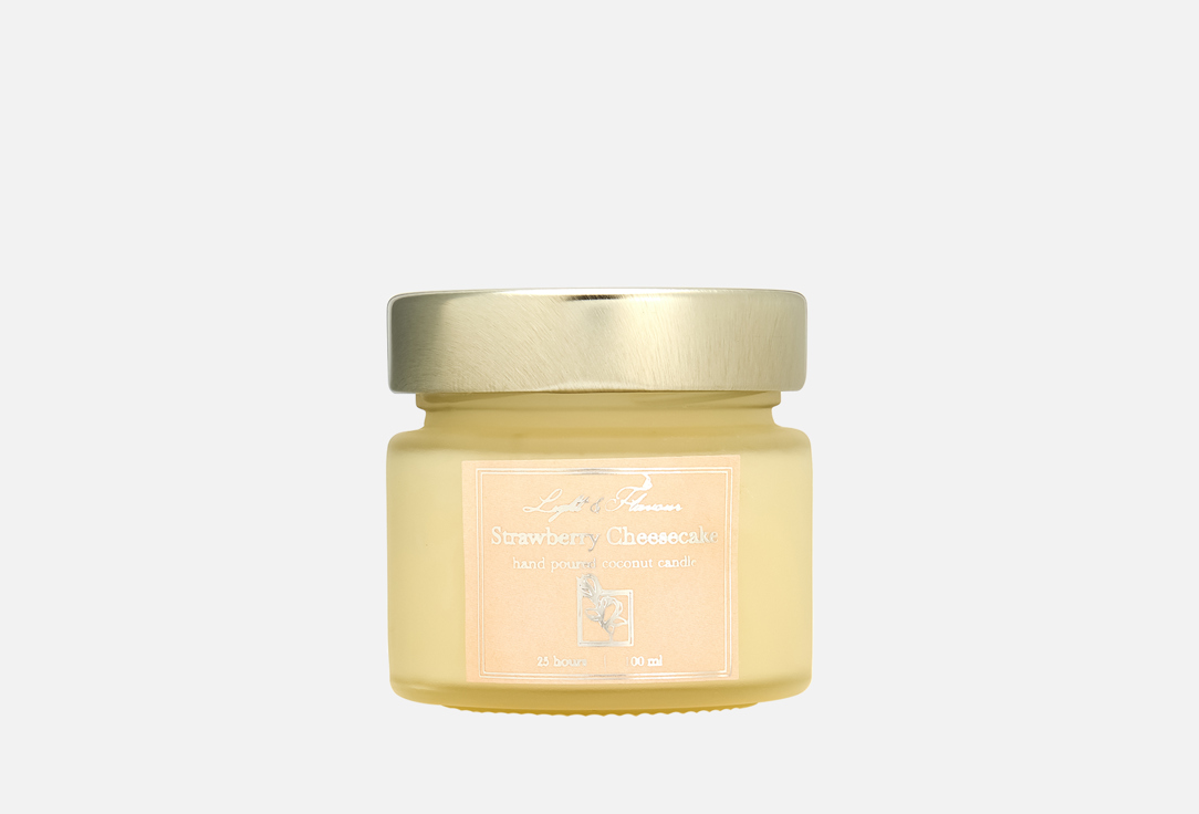 Изображение товара Ароматическая свеча Light&Flavour Клубничный чизкейк 100 мл натуральный воск подарок