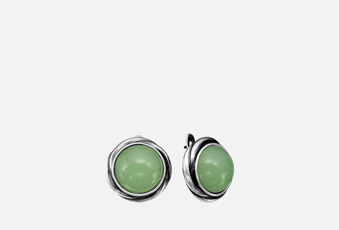 

серьги НАСТРОЕНИЕ ЖЕНЩИНЫ, С нефритом 2 шт