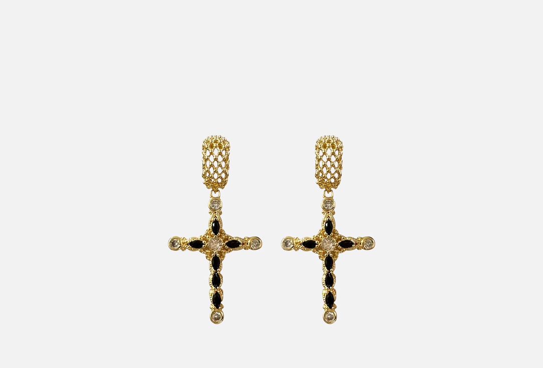 Изображение товара серьги La Family кресты черные