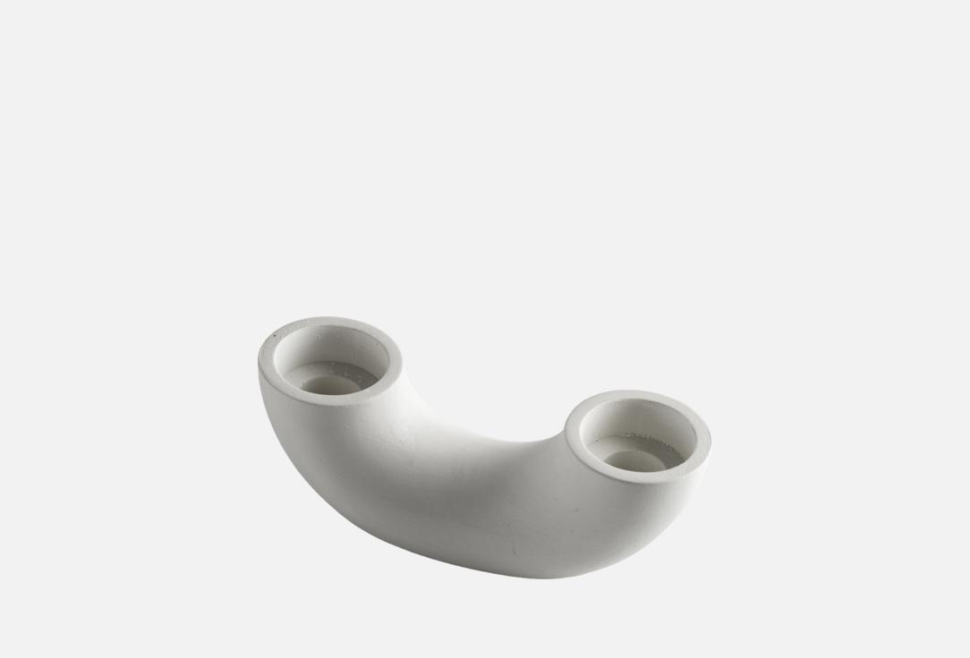 Изображение товара Подсвечник Kash.po Улыбка гипс стильный для свечей 14х3х6 см