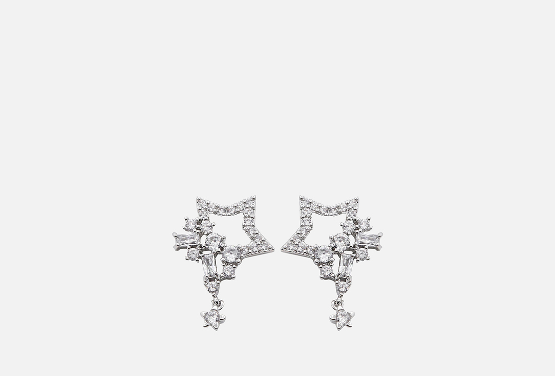 Изображение товара серьги-гвоздики Настроение женщины с кристаллами