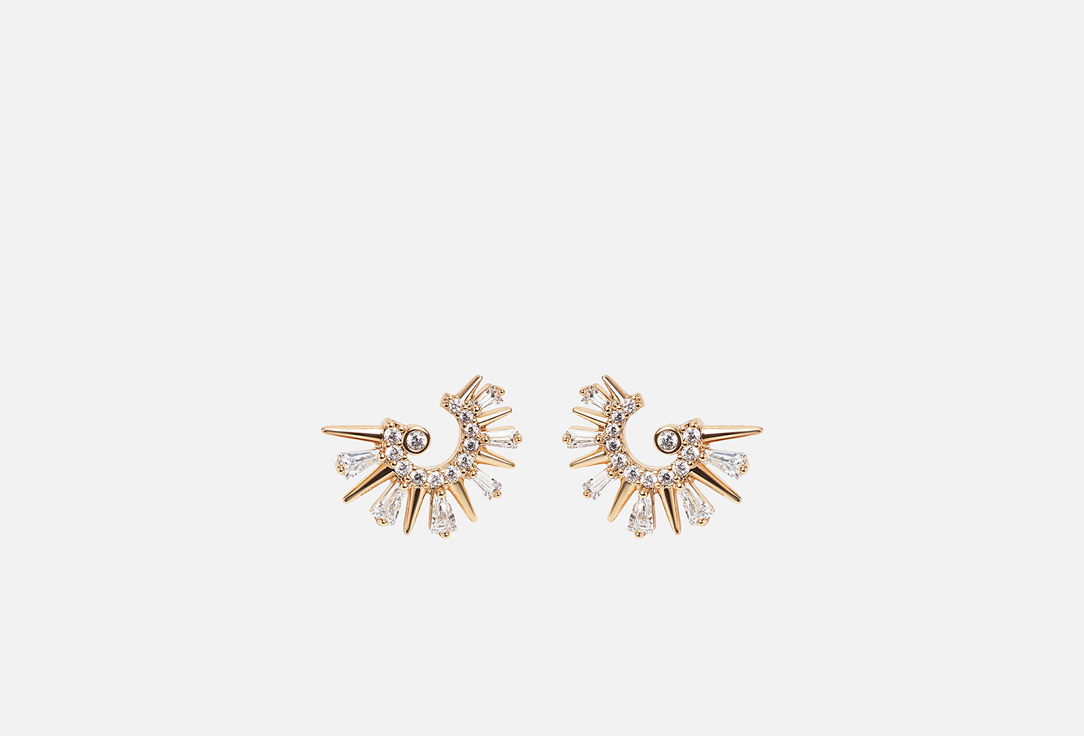 Изображение товара серьги-гвоздики Настроение женщины с фианитами