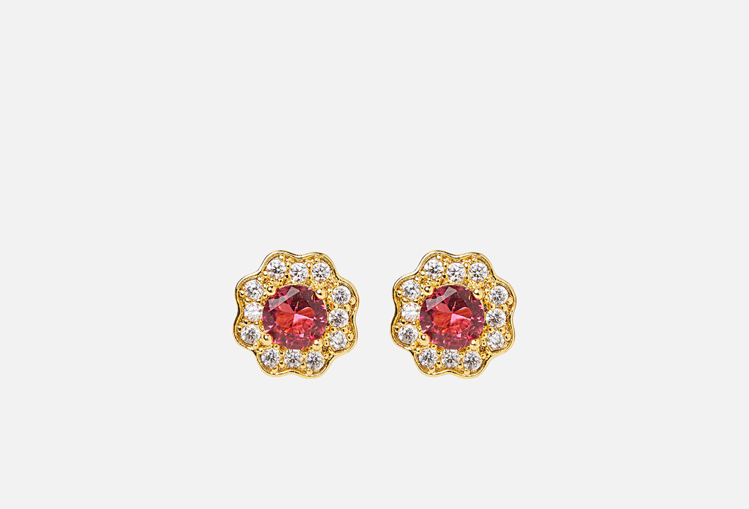 Изображение товара Модные серьги-гвоздики Настроение женщины из латунного сплава с фианитами