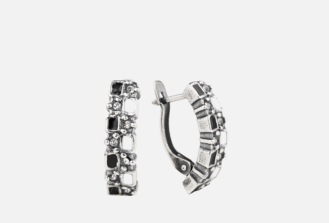 

Серьги НАСТРОЕНИЕ ЖЕНЩИНЫ, С ювелирными стразами и эмалью 2 шт