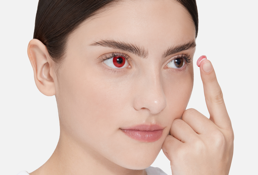 Изображение товара Цветные контактные линзы Magestic Red Flag red карнавальные для косплея и тематических образов