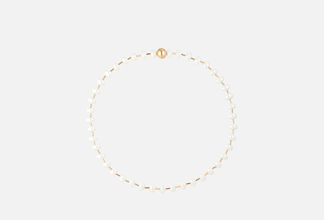 Изображение товара Цепочка из ювелирного сплава с жемчугом Майорка и магнитным замком 41 см