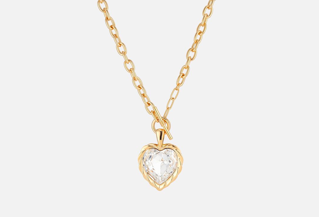 Изображение товара Цепочка Heart из ювелирного сплава с кристаллом и родиевым покрытием 47 см