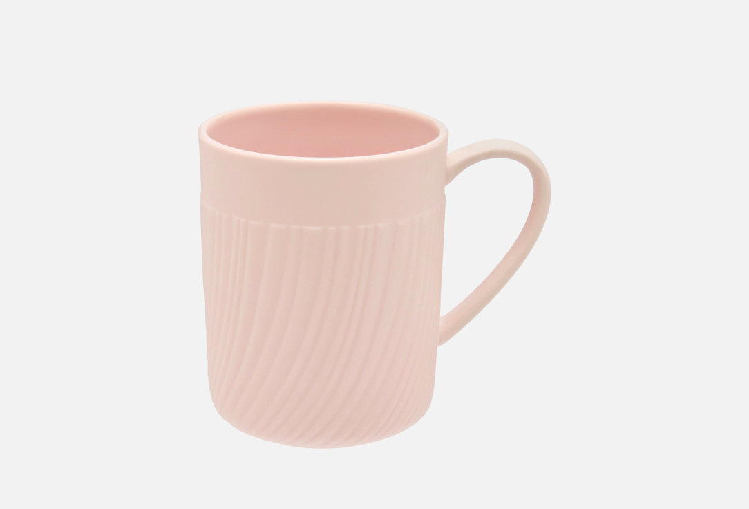 Изображение товара Кружка Décor de table Рассвет розовая 380 мл из фарфора с рельефным орнаментом