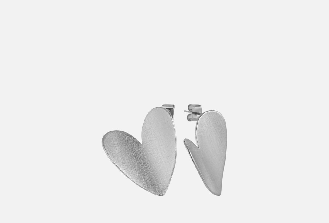 Изображение товара Серьги-пусеты Листики из латуни с родиевым покрытием для женщин