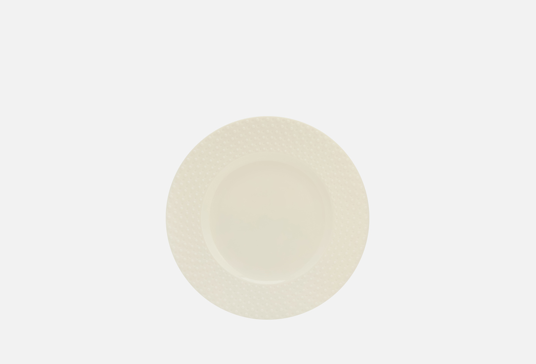 Изображение товара Обеденная тарелка Décor de table Капля 27 см фарфор белая рельефная