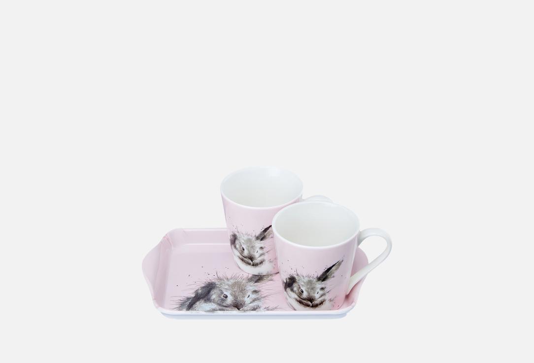 

Набор кружек с подносом ROYAL WORCESTER, Принт, Забавная фауна Кролик 3 шт