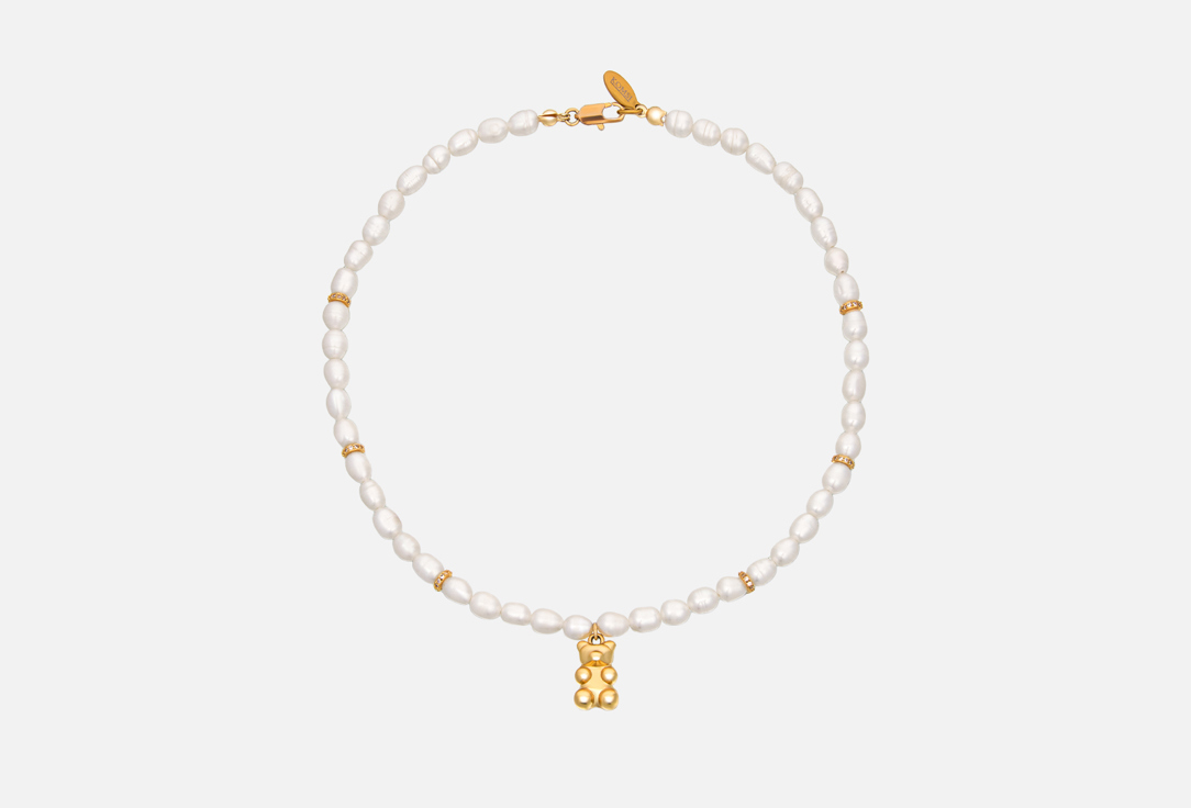 Изображение товара Чокер Golden bear из серебра с жемчугом и фианитами 38 см элегантное украшение для женщин