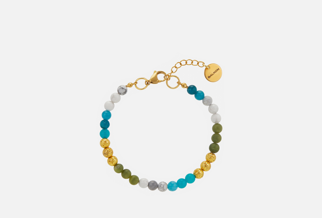 Изображение товара Анклет BALKON Moscow из нержавеющей стали с нефритом и позолотой для женщин