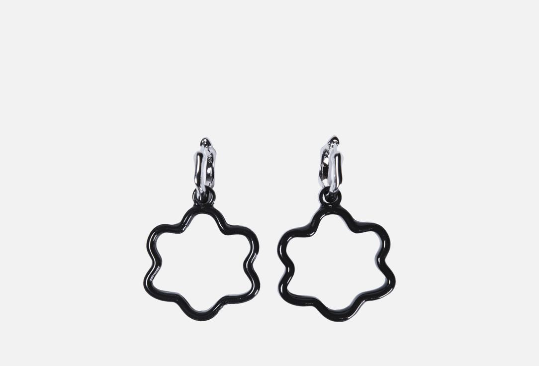 

серьги SWEET HONEY JEWELRY, Graphite blossom с черным цветком PLA 2 шт