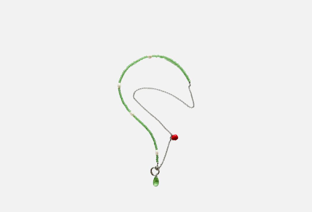 Изображение товара колье Sweet Honey Jewelry Pearl green из цепи и хрустальных бусин