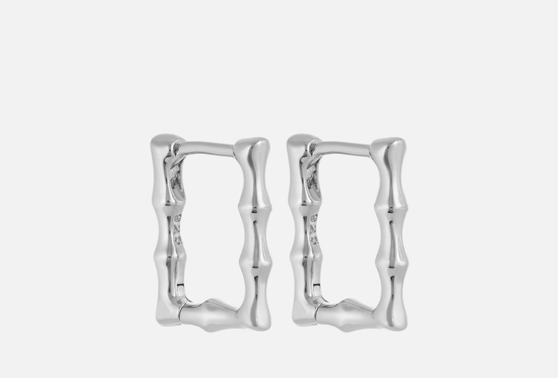 Изображение товара Маленькие квадратные серьги конго с рельефом из гипоаллергенного сплава Hotei