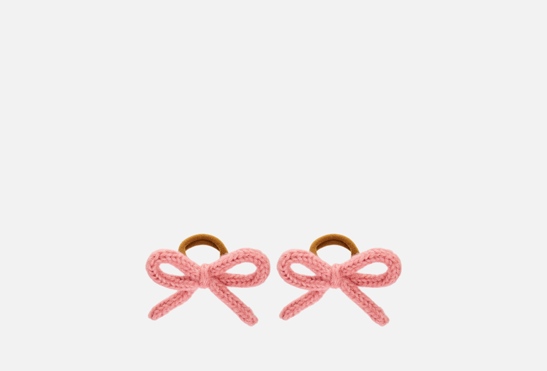 Изображение товара Бантики на резинках для волос Бабушкины Связи Вязаные, Пыльно-розовые