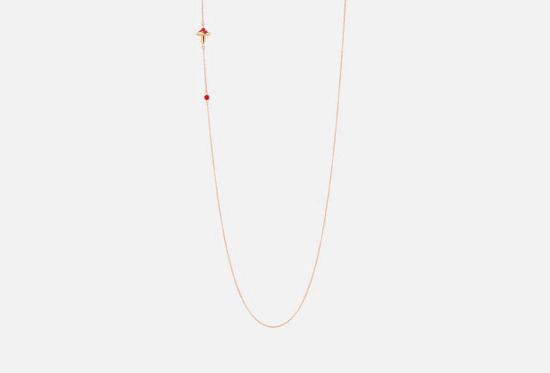 Изображение товара Цепочка для очков Ronda красный мухомор 65 см бижутерный сплав с эмалью