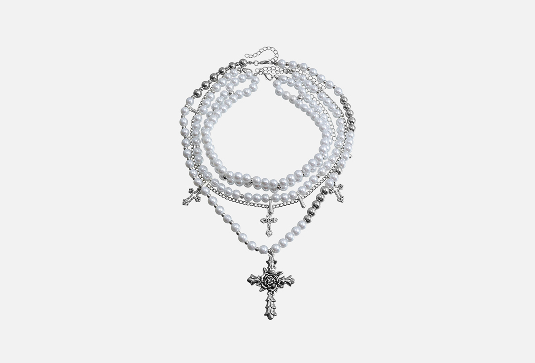 Изображение товара Набор из 3 жемчужных чокеров Gamora с крестом и розой для женщин