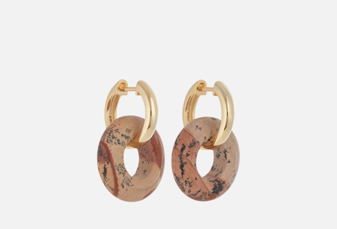 Изображение товара Серьги-трансформеры Hotei с овальными бубликами, яшма