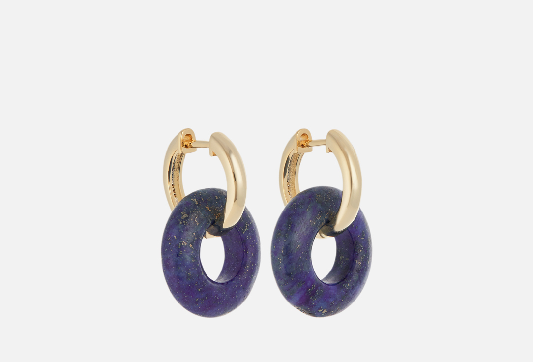 Изображение товара Серьги-трансформеры Hotei с овальными бубликами, лазурит