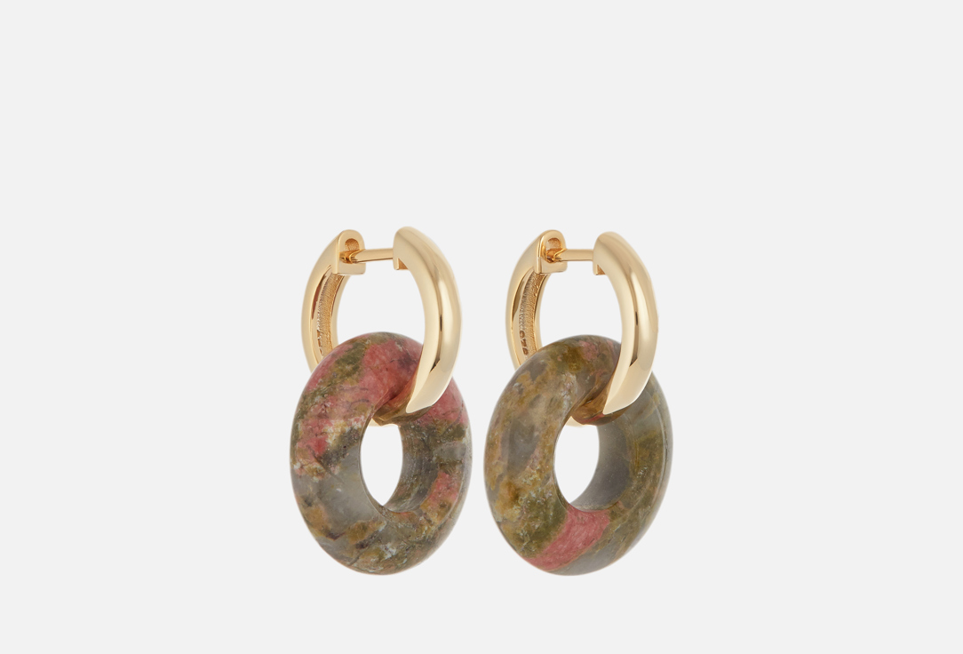 Изображение товара Серьги-конго Hotei с овальными бубликами, яшма