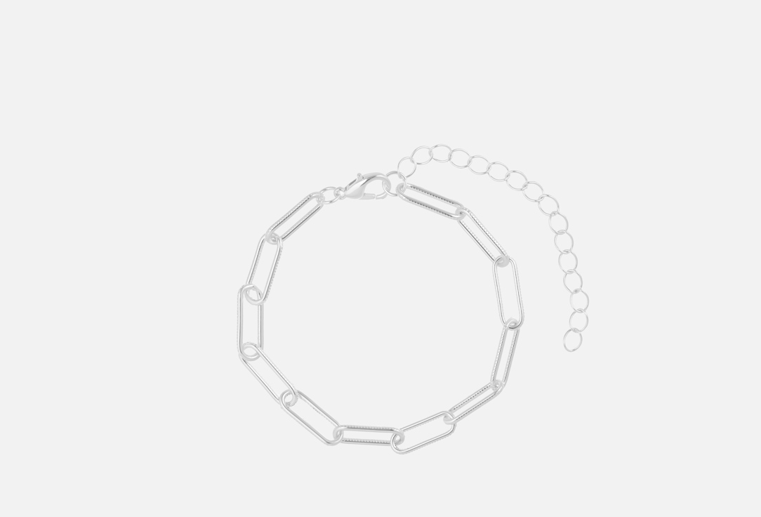 Изображение товара Стильный женский браслет из бижутерного сплава Ах с крупными прямоугольными звеньями