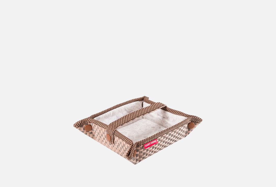 Изображение товара Салфетница CASY HOME 13х13х6 см для кухонных салфеток коричневая