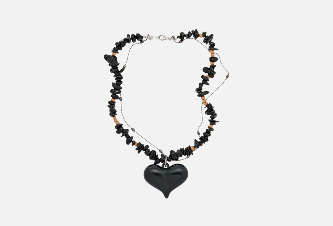 Изображение товара Колье PABUR STONY HEART черное элегантное украшение для женщин