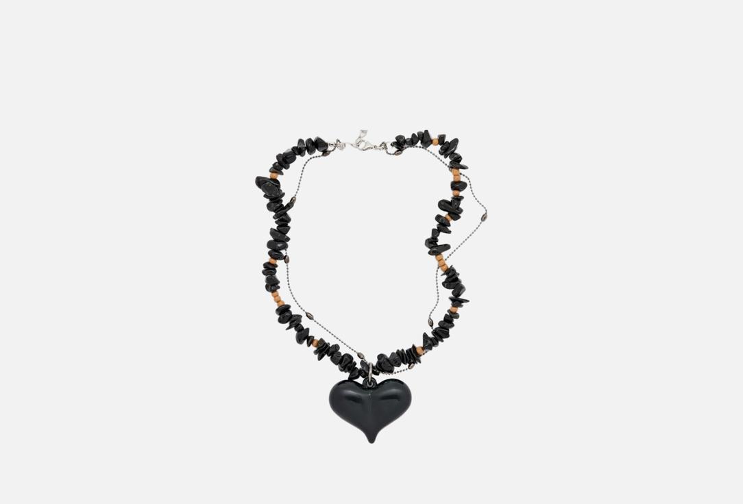 Изображение товара Колье PABUR STONY HEART черное элегантное украшение для женщин
