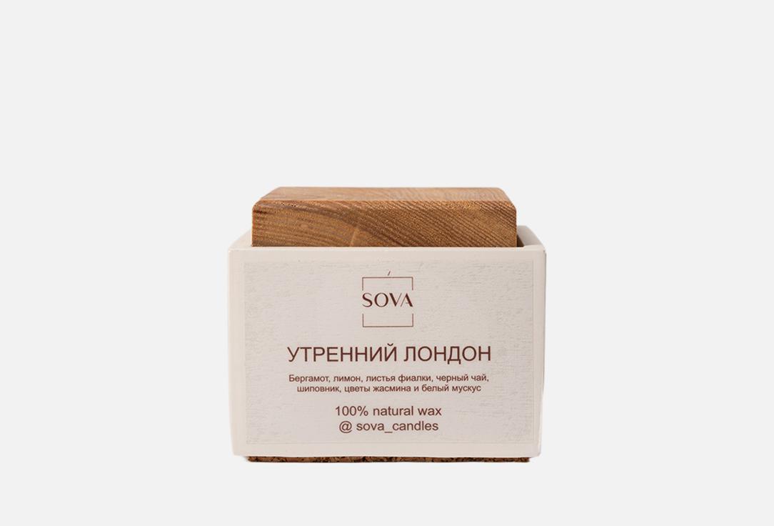 Изображение товара Ароматическая свеча SOVA Утренний Лондон гипсовый подсвечник 120 мл