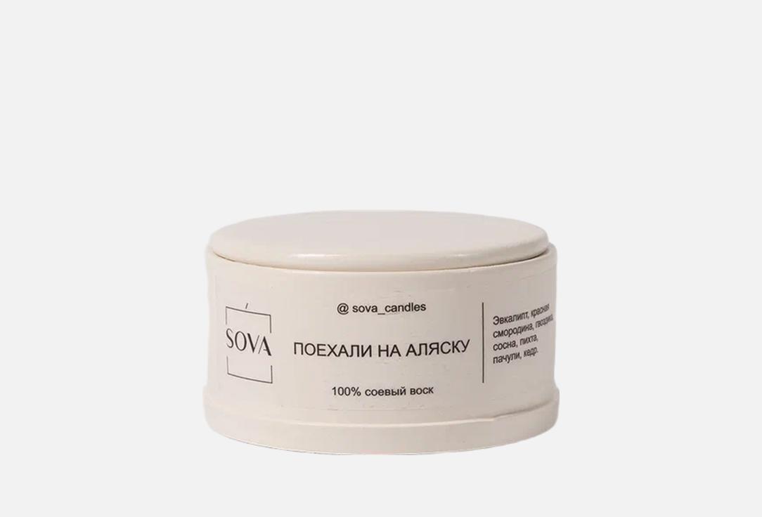 Изображение товара Ароматическая свеча SOVA Поехали на Аляску в гипсовом подсвечнике