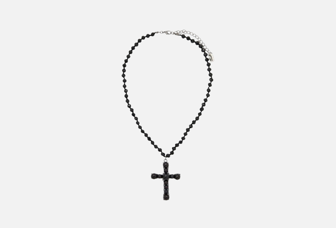 Изображение товара Колье PABUR CROSS BLK серебряное - стильное украшение для женщин