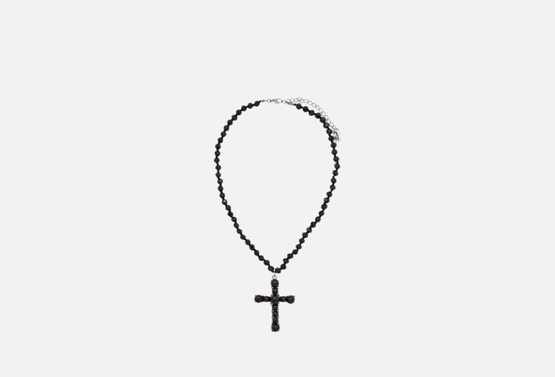 Изображение товара Колье PABUR CROSS BLK серебряный