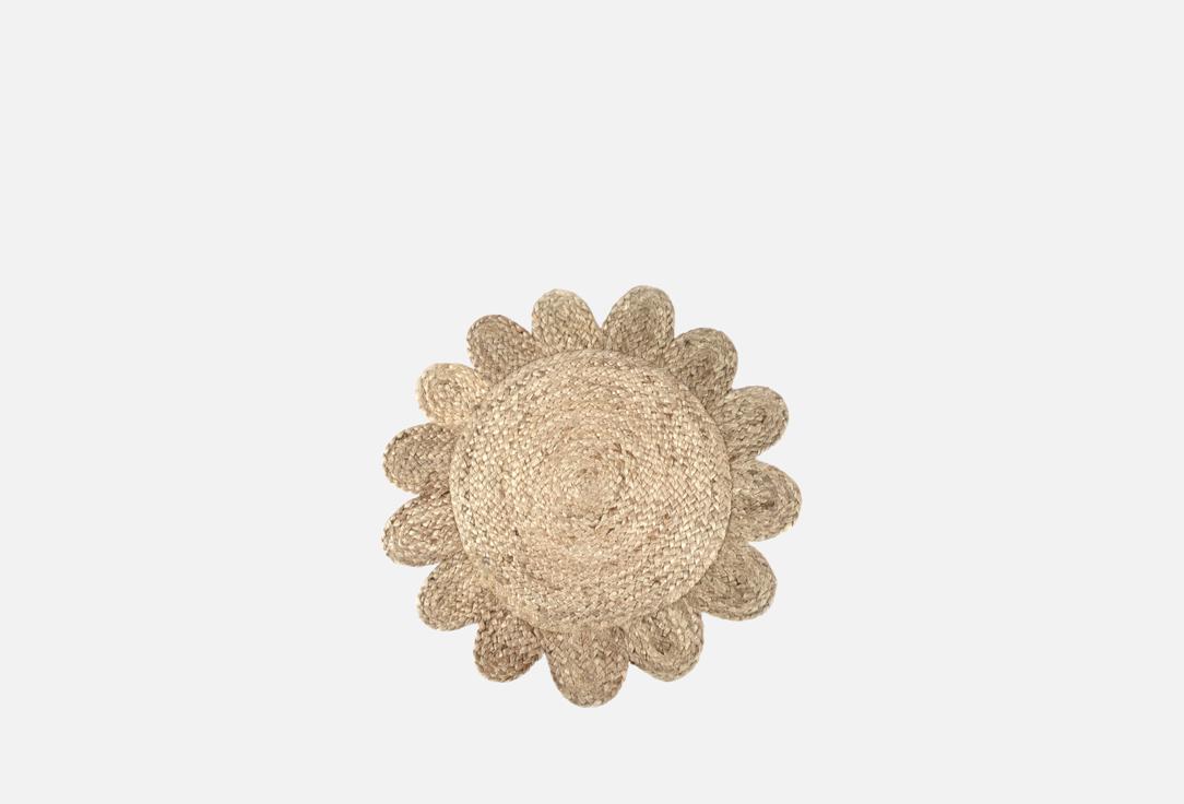 Изображение товара Экоковрик круглый Cleopatra 80x80 джутовый бежевый натуральный ручной работы