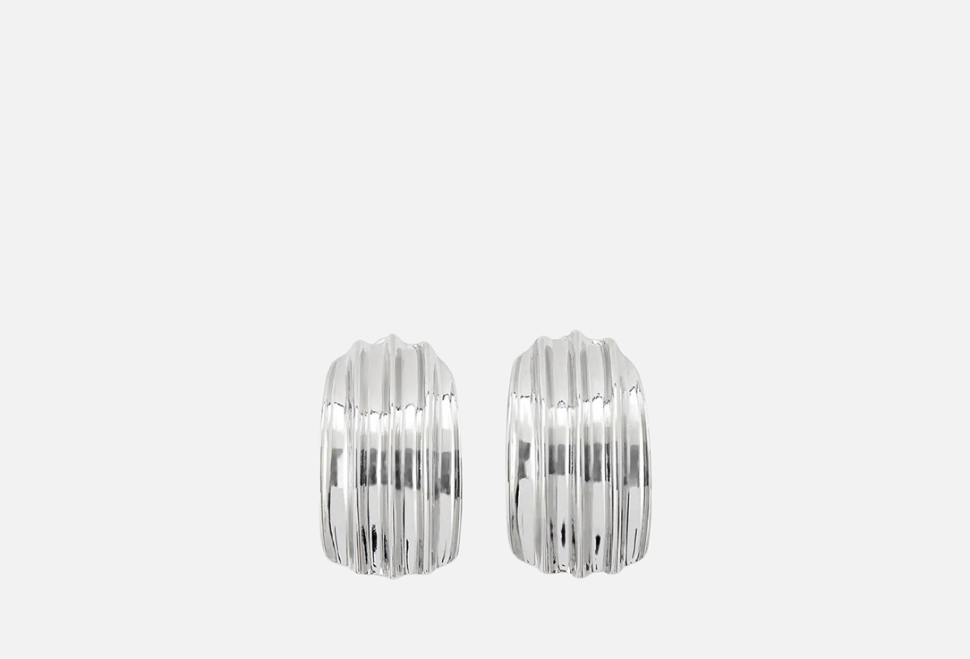 Изображение товара Серьги RUXARA серебристые женские крупные стильные аксессуар из бижутерного сплава