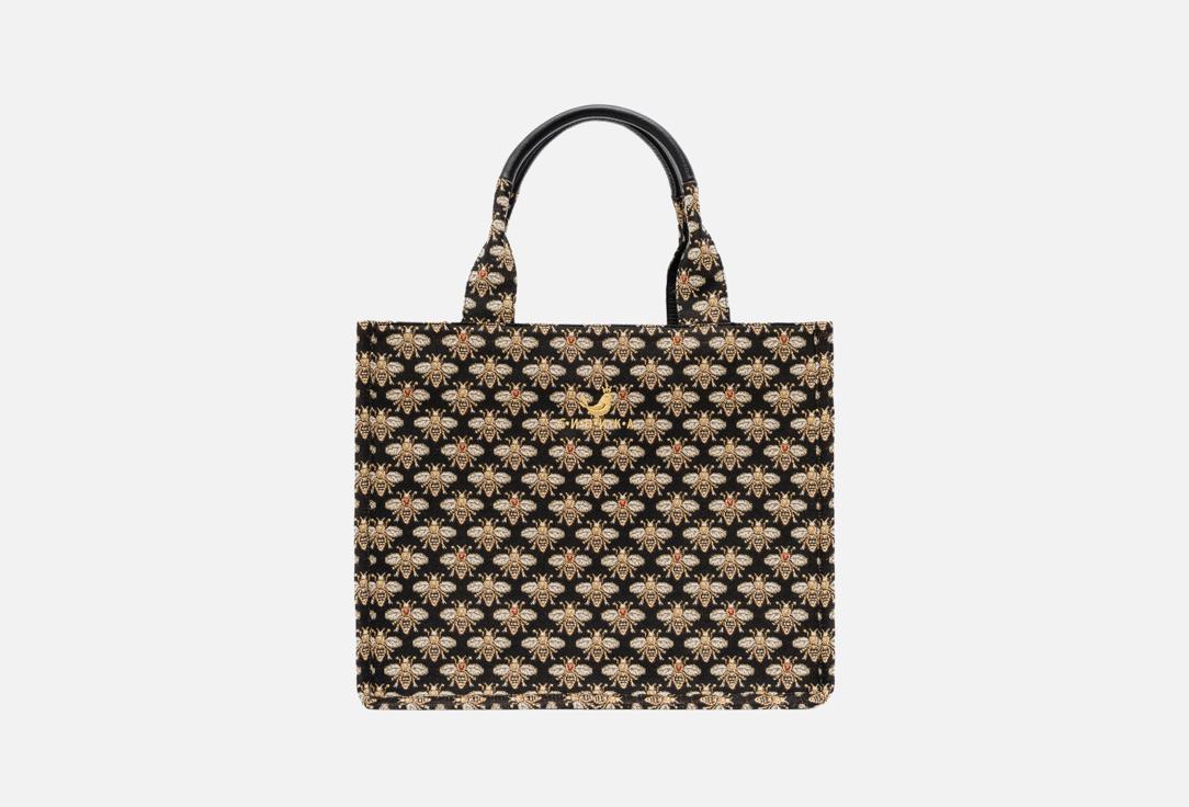 

Сумка тоут СИНИКА, Принт, Черный Медонос 35