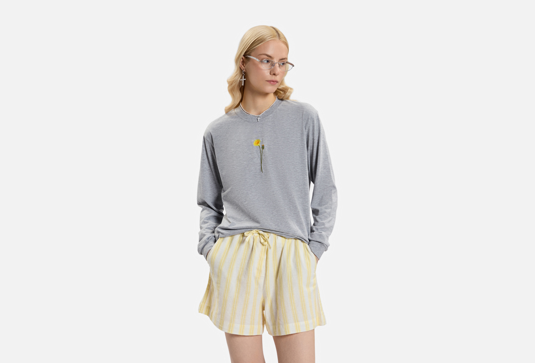 Изображение товара Лонгслив Гербарий Одуванчик мужской женский свободный стиль хлопок Россия