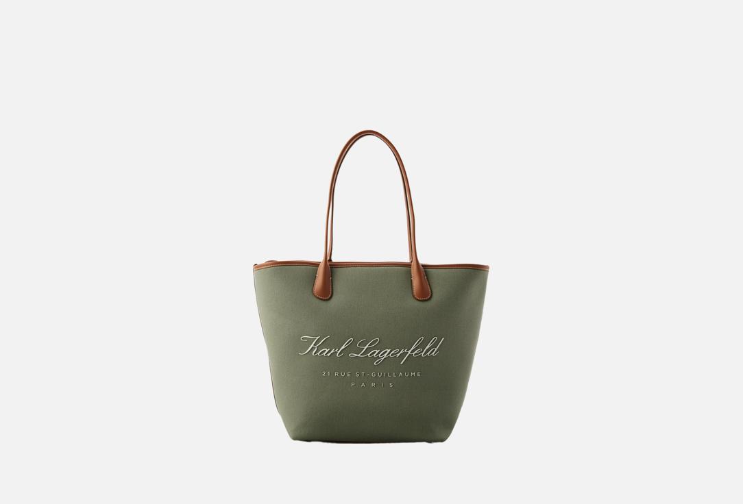 

Сумка с ручками KARL LAGERFELD, Зеленый, MEDIUM CANVAS BAG Green