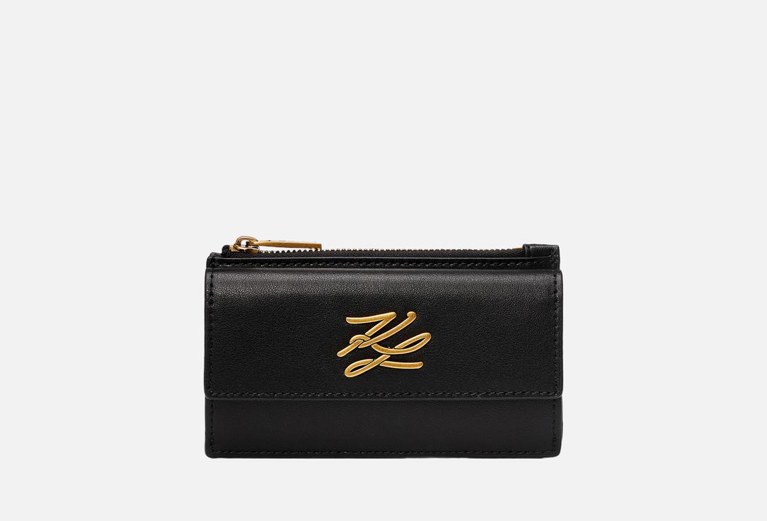 

Картхолдер кожаный KARL LAGERFELD, Черный, Autograph Black/Gold