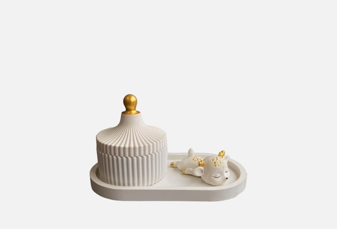 

Ароматическая свеча в гипсе ТОРИ, Бемби, соленая карамель 85 г