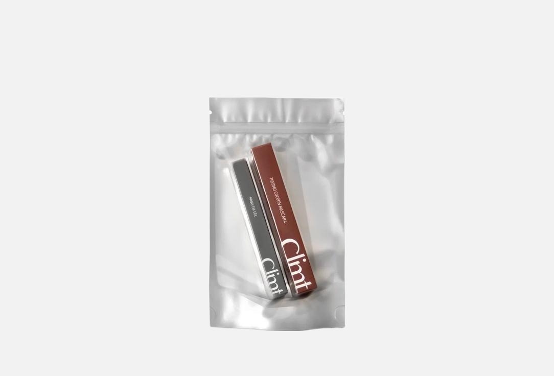 набор термо тушь для ресниц и гель для бровей CLIMTCOSMETICS Thermo cocoon rich brown & brow fix gel 2 шт