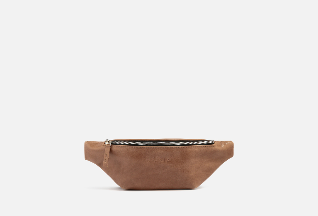 Сумка поясная кожаная LOKIS Кофейная