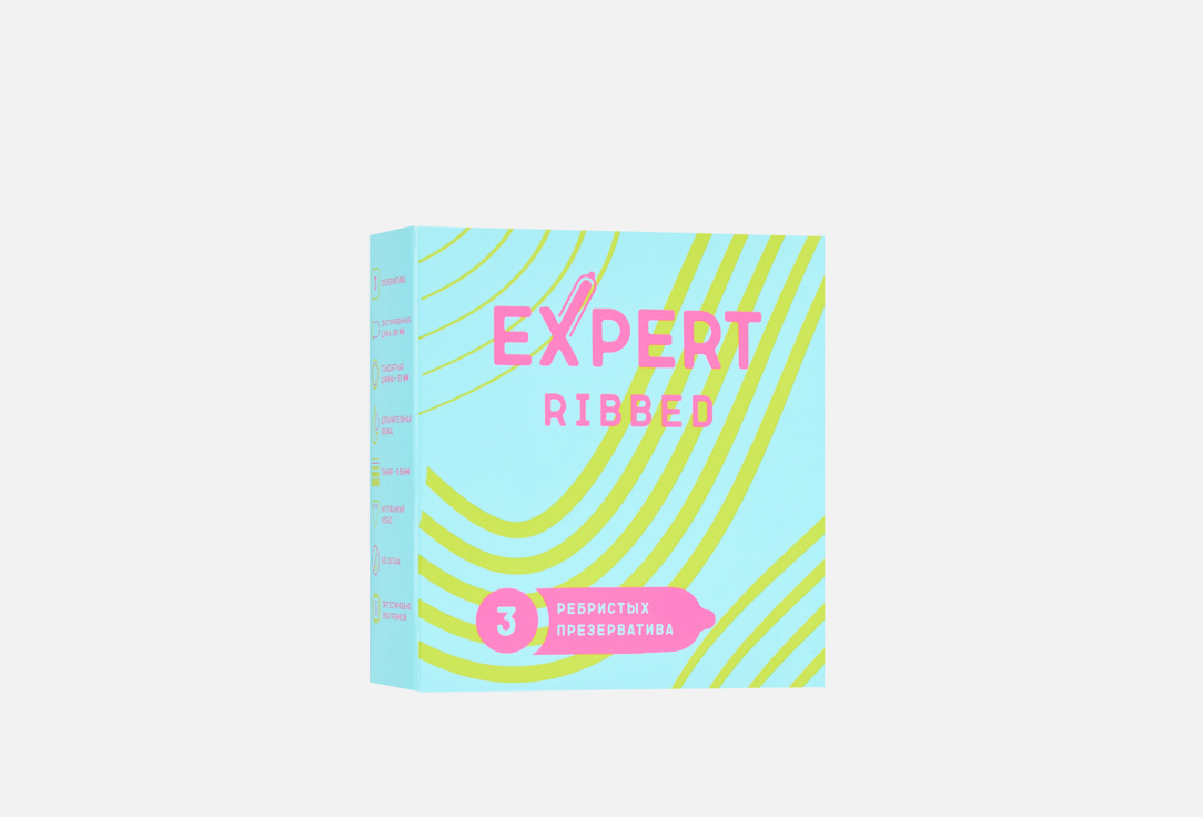 Изображение товара Презервативы Expert Ribbed из латекса с ребристой поверхностью 3 штуки