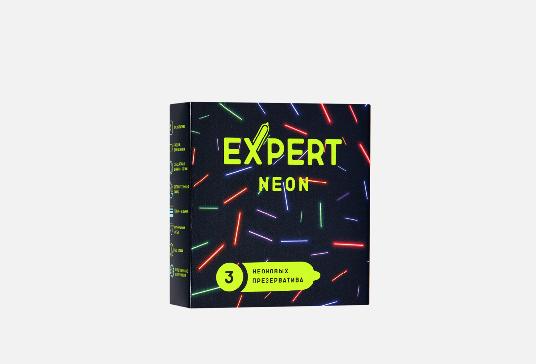 Изображение товара Презервативы Expert Neon с эффектом свечения в темноте для мужчин, 3 шт