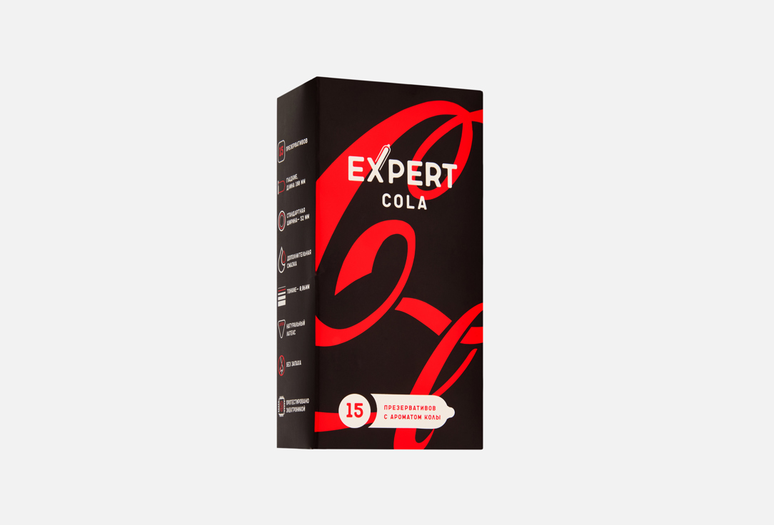Изображение товара Презервативы Expert Cola со вкусом колы, латекс, черные, 3 шт